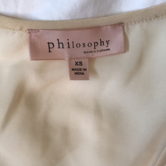 Philosophy sheer cream beaded scoop neck tank EUC - Picture 3 of 4